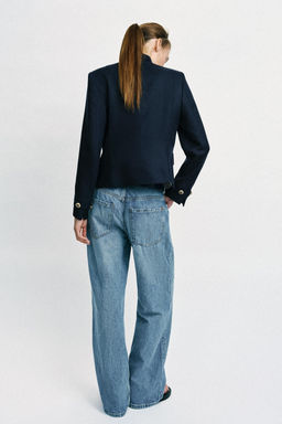 BLAZER ENTALLADA BOT?N DORADO / Marino - Zara фото 6