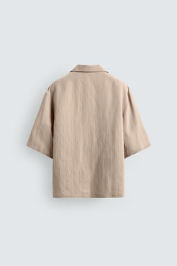 CAMISA BOXY FIT JACQUARD RAYAS / Crudo - Zara фото 8