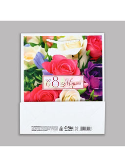 Цена за 3 шт. Пакет подарочный ламинированный С 8 марта, ML 21?25?8 см