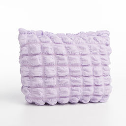 Косметичка на молнии простая, большая, мягкая, сиреневая