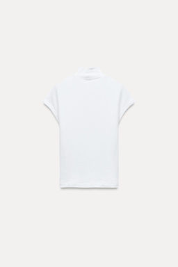 RIBBED HIGH NECK T-SHIRT - Zara фото 4