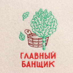 Цена за 5 шт. Шапка для бани с вышивкой Главный банщик, фасовка 5шт - Добропаровъ фото 2