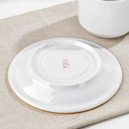 Чайная пара Добрушский завод «Бельё», 2 предмета: чашка 220 мл, блюдце d=14 см, фарфор, белая