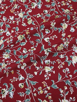 Штапель Теплые воспоминания цв.бордово-красный, ш.1.45м, вискоза-100%, 110гр/м.кв