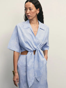 Укороченная рубашка с цветочным принтом / Zarina