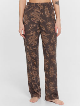 Пижама женская коричневая с принтом Змеи - Mark formelle фото 3