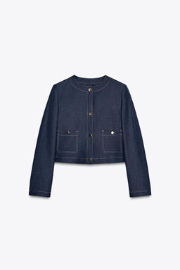 SHORT JACKET WITH CONTRAST TOPSTITCHING - Zara фото 5