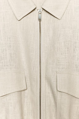 LINEN BLEND SAFARI JACKET - Zara фото 10