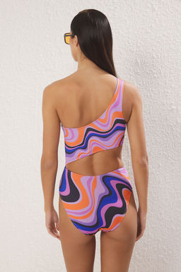 TRENDYOLMILLA Soyut Desenli Tek Omuz Regular Mayokini TBESS23MA00243 фото 16