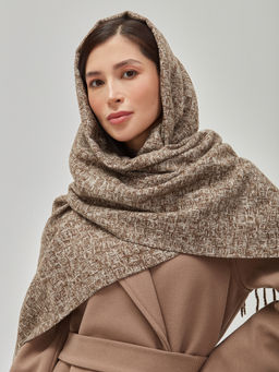 В составе шерсть. Большой теплый двусторонний палантин