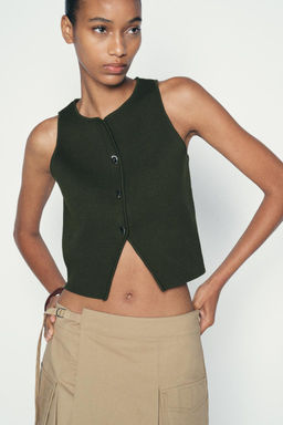 PLAIN KNIT CROP TOP - Zara фото 13