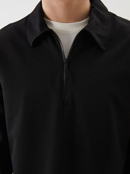 Polo Yaka Uzun Kollu Erkek Sweatshirt