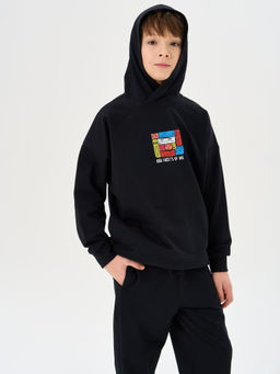 Худи облегченное Уголь с принтом 7+ - Bungly фото 8