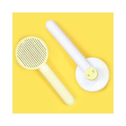 Пуходёрка пластиковая с функцией самоочистки, 7,7 х 19,1 см, жёлтая - Пижон фото 2