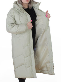 8883 LT. GREEN Пальто зимнее женское (150 гр. холлофайбер)