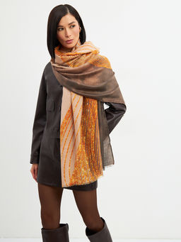 Большой, мягкий, тонкий и очень нежный двусторонний палантин с рисунком - Tantino фото 17