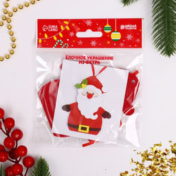 Ёлочная игрушка из фетра Дед мороз, своими руками