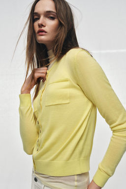WOOL BLEND CARDIGAN WITH POCKETS - Zara фото 3