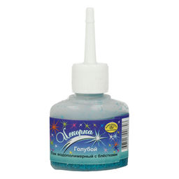 Аква-колор Лак водополимерный с блёстками Искорка 25 мл голубой К2715