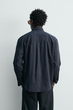 CAMISA VOILE ALGOD?N / Marino oscuro - Zara фото 3