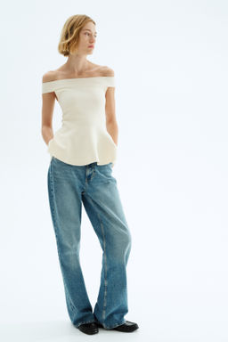 Top off-the-shoulder con peplum - H&m фото 6