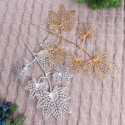 Цена за 10 шт. Декор блеск Клён сапиндовый, 15?22 см, МИКС (золото, серебро)