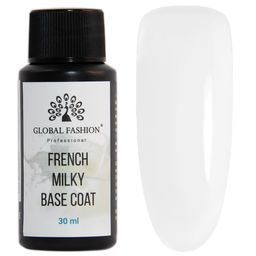 French Milky Base Coat, Молочная каучуковая френч база Global Fashion 30 мл  фото 3