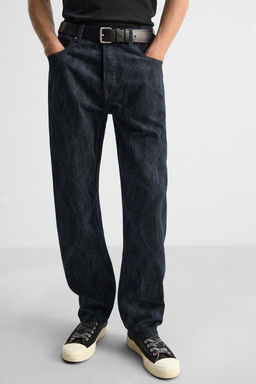 PRINTED STRAIGHT-LEG JEANS - Zara фото 5