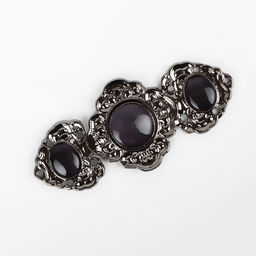 Цена за 2 шт. Декоративная застёжка, 6.3×2.8 см, цвет чёрный