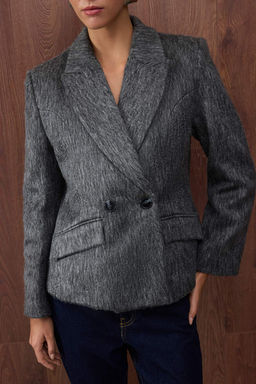 Antrasit Kase Bele Oturan/Fitted Blazer Ceket TWOAW26BC00026 - Trendyolmilla фото 3