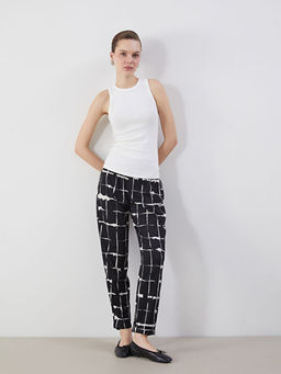 Beli Lastikli Desenli Kad?n Pantolon