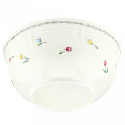 Ласковый май Салатник фарфоровый 1,67л, д20,4см, h9,2см, с деколью, рельефный декор, кремовый (Китай) - Домашняя мода фото 3