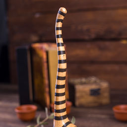 Сувенир «Кошка полосатая под кольца», 12×4×25 см, дерево