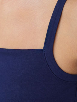 Топ с двуслойной зоной бра на бретелях из хлопка - Vilatte фото 2