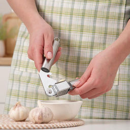 Пресс для чеснока Доляна Металлик, 18.5 см, серебристый  фото 7