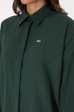 Kad_n Koyu Ye_il Uzun Kollu Oversize Desenli G_mlek - U.s. polo assn фото 7