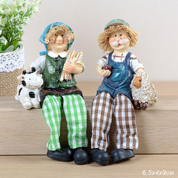 Цена за 2 шт. Фигурка Бабушка, Дедушка висячие ножки 9 см / 40552 /уп 2/192/