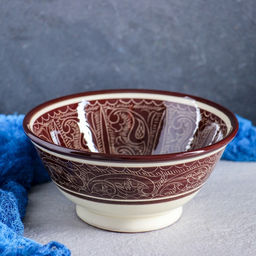 Коса Риштанская Керамика Узоры, 18 см, большая, коричневая