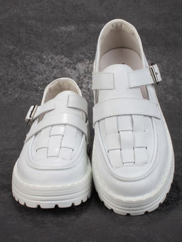 03-PDA165-1 WHITE Полуботинки женские (натуральная кожа)