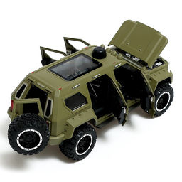 Джип металлический Армия, 1:24, открываются двери, капот, багажник, инерция, цвет зелёный - Автоград фото 5