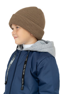 Шапка вязаная кофе