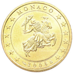 Монета 50 евроцентов 2003 года Монако