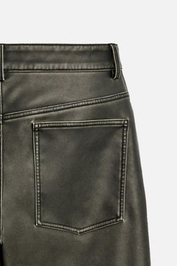 LIMITED EDITION LEATHER EFFECT TROUSERS - Zara фото 9