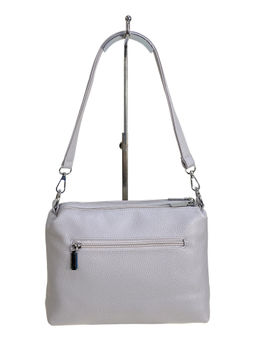 Женская сумка из искусственной кожи, цвет светло серый - Greta фото 2