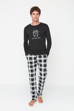 TRENDYOL MAN Siyah Regular Fit Bisiklet Yaka %100 Pamuk Pijama Tak?m? THMAW22PT0441 - Trendyolmilla фото 2