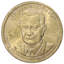 Монета 1 доллар 2015 года P Линдон Джонсон 36-й президент США