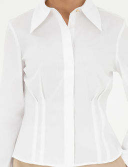 Beyaz Slim Fit Uzun Kollu G_mlek