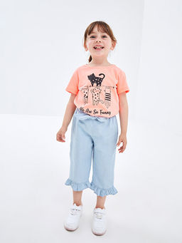 Beli Lastikli K?z Bebek Jean Pantolon