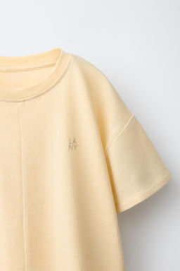 CONJUNTO CAMISETA Y PANTAL?N WIDE LEG LISOS / Amarillo - Zara фото 6