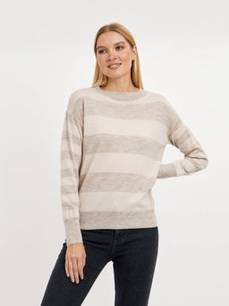 джемпер женский из шерсти в широкую полоску